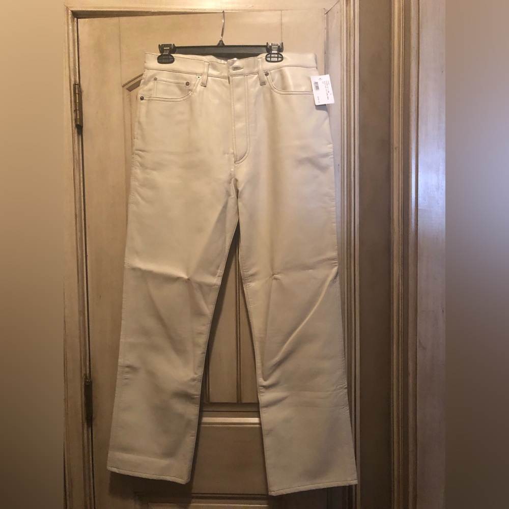 Brand New- AGOLDE Recycled Leather 90's Pinch Waist Pant in Powder
AGOLDE